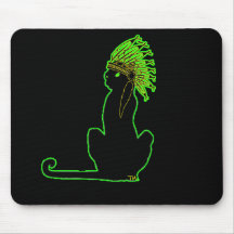 little Indian chief kitty cat Mousepads