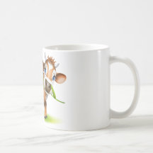 Little Jersey cow eating daisy Coffee Mug