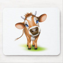 Little jersey cow mouse pads
