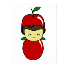 Little Kawaii Apple Boy Postcard