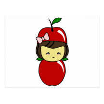 Little Kawaii Apple Girl Post Cards
