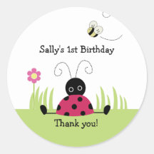 Little Ladybug Favour Sticker Baby Shower Birthday