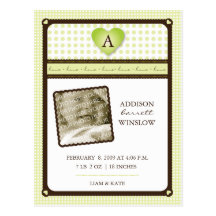 Little Love- Seagrass Birth Announcement Post Card