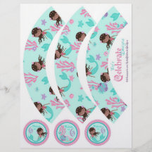 Little Mermaid Cupcake Wrappers AA6 Custom Flyer