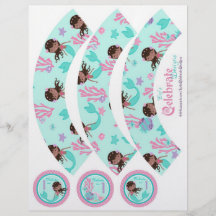 Little Mermaid Cupcake Wrappers AA 1B Personalized Flyer