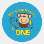 Little Monkey 1st Birthday Boy Sticker