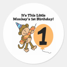 Little Monkey 1st Birthday Sticker