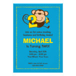 Little Monkey 2nd Birthday Boy Custom Invitations