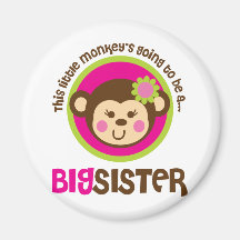Little Monkey Going To Be A Big Sister Magnet