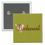 little pink bird bridesmaid button