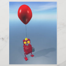 Little Red Birthday Robot 1 Personalised Flyer