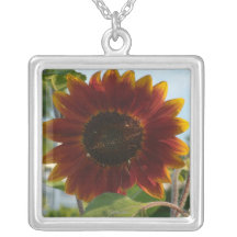 Little Red Sunflower Necklaces