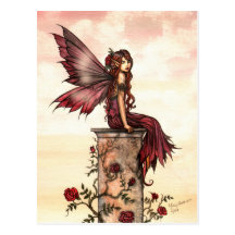 Little Scarlet Rose Fairy Postcard