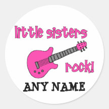 Little Sisters Rock! with Pink Guitar Stickers