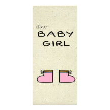 little wobblies baby announcement custom rack card