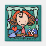 LittleGirlie is a clean freak! TEAL Fridge Magnet