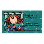 LittleGirlie promotes her cleaning business! TEAL Business Card Templates