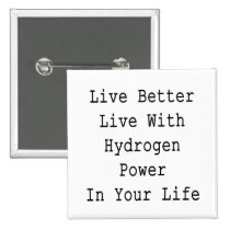 Live Better Live With Hydrogen Power In Your Life buttons