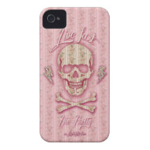 Live Fast Die Pretty floral patterned skull. iPhone 4 Case-Mate Cases