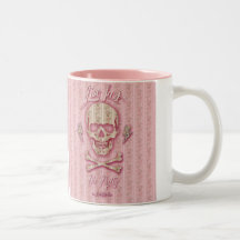 Live Fast Die Pretty floral patterned skull. Mug