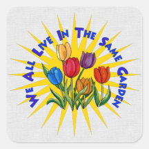 Live In Peace Garden Square Sticker