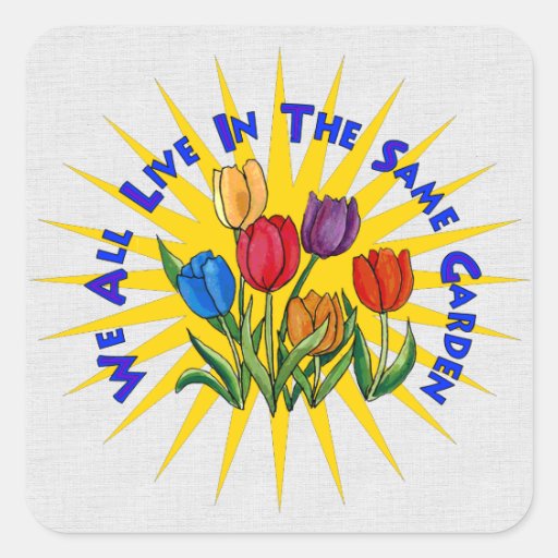 Live In Peace Garden Square Sticker
