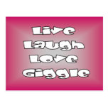 Live laugh love giggle stamps and cards post card