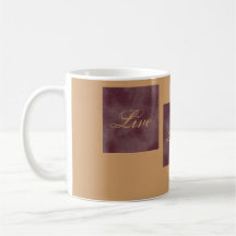 Live Laugh Love Tan with Plum Mug