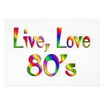 Live Love 80s Personalised Invitations