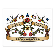 Live Love Bagpipes Postcard