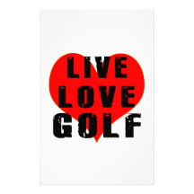Live Love Golf Customized Stationery