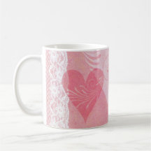 Live Strong Live Pink Hearts & Lace Mugs