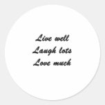Live Well Round Stickers