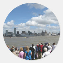 Liverpool Skyline Round Stickers