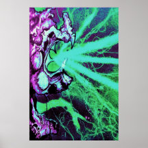 Lizard People Evil Sci fi purple aqua Posters