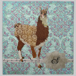 Llama Damask Monogram Napkin napkins