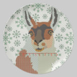 Llama Vintage Green Snowflake Plate plates