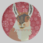 Llama Vintage Red Snowflake Plate plates