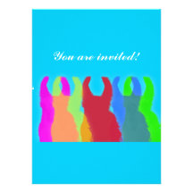 Llamas 5 in Bright Graphic Llama Colours Personalised Invite