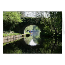 Llangollen Canal Boat through Bridge Notecard