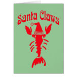 Lobster Crayfish Santa Claws Greeting Card