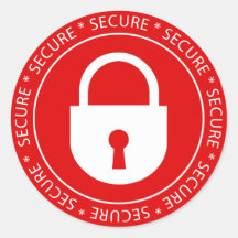 Lock Secure Sign Sticker