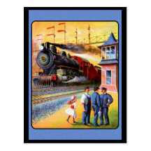 Locomotive Steam Train Post Card