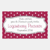 Loganberry preserve red food label sticker