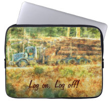Logging Truck Humour Driver's Art Laptop Sleeve