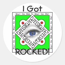 Logo, I Got, ROCKED! Round Stickers