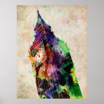 London Big Ben Urban Art Poster
