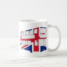 London Bus with Union Jack t shirts and gifts Mug