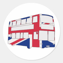 London Bus with Union Jack t shirts and gifts Sticker