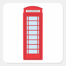 London phone booth square sticker